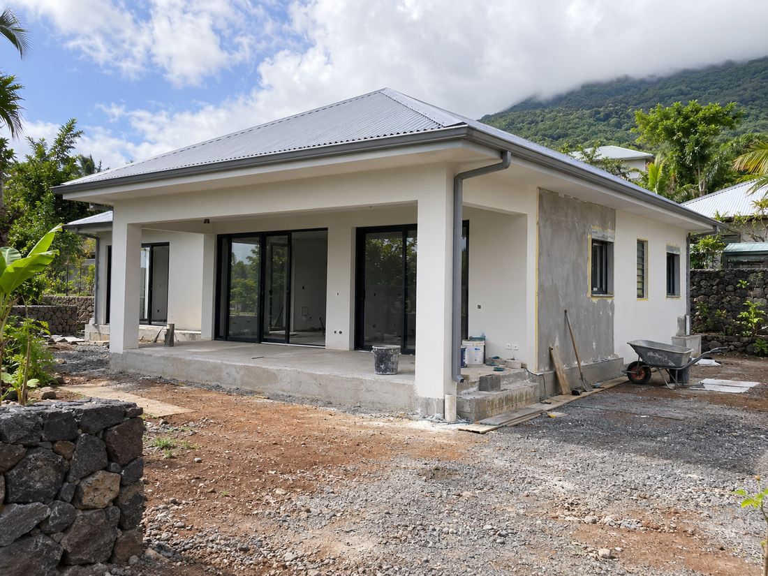 Maison en fin de construction à La Réunion